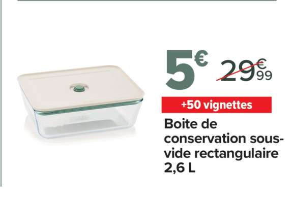 Boite de conservation sous-vide rectangulaire 2,6 L