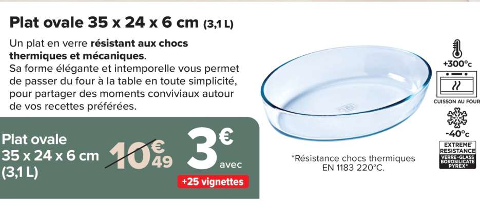 Plat ovale 35 x 24 x 6 cm (3,1 L)