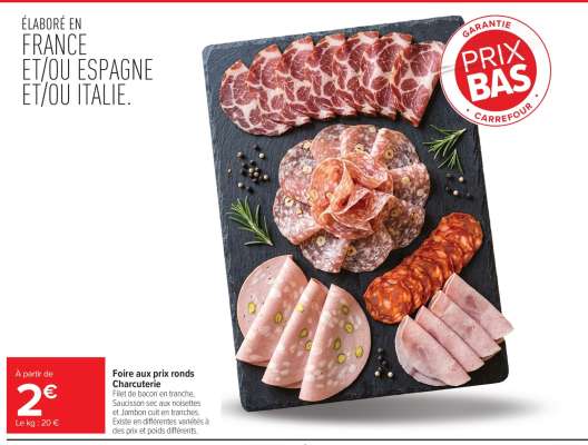 Foire aux prix ronds Charcuterie