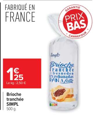 Brioche tranchée SIMPL