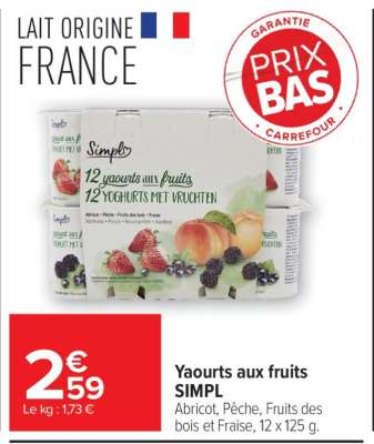 Yaourts aux fruits SIMPL