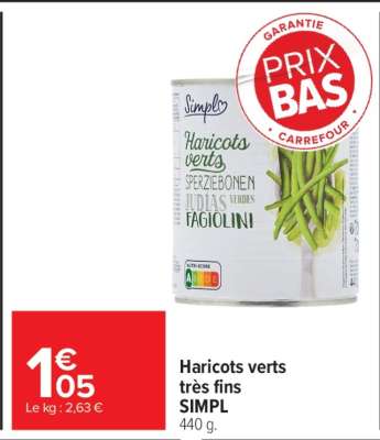 Haricots verts très fins SIMPL