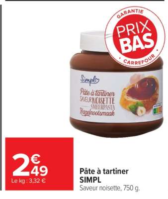 Pâte à tartiner SIMPL