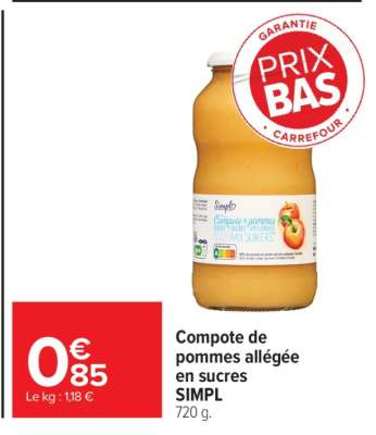 Compote de pommes allégée en sucres SIMPL
