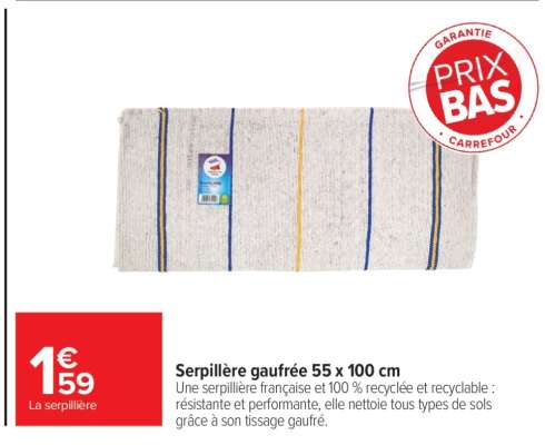 Serpillère gaufrée 55 x 100 cm
