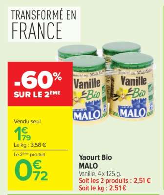 Yaourt Bio MALO