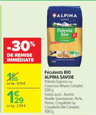 Féculents BIO ALPINA SAVOIE