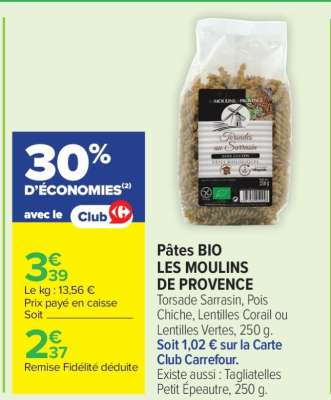 Pâtes Bio LES MOULINS DE PROVENCE