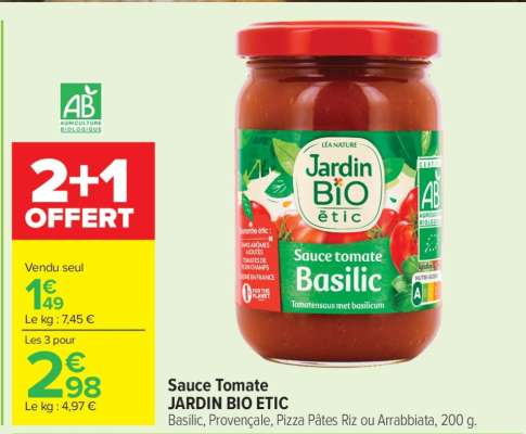 Sauce Tomate JARDIN BIO ETIC