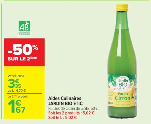 Aides Culinaires JARDIN BIO ETIC