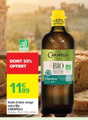 Huile D’olive Vierge Extra Bio Carapelli