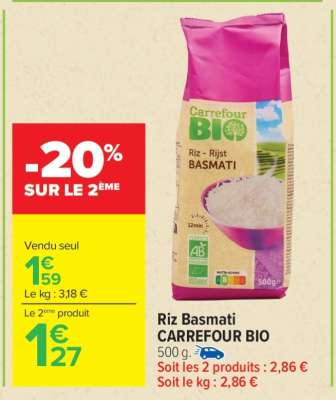 Riz Basmati CARREFOUR BIO