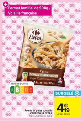 Poêlée de pâtes surgelée CARREFOUR EXTRA