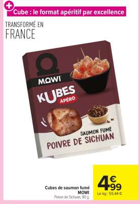 Cubes de saumon fumé MOWI
