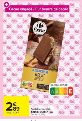 Tablette chocolat CARREFOUR EXTRA
