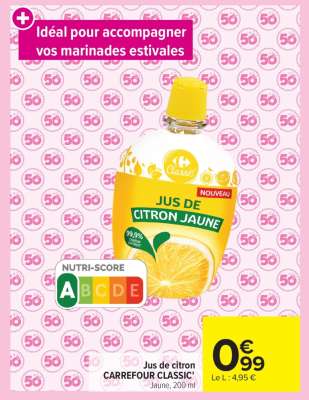 Jus de citron CARREFOUR CLASSIC'