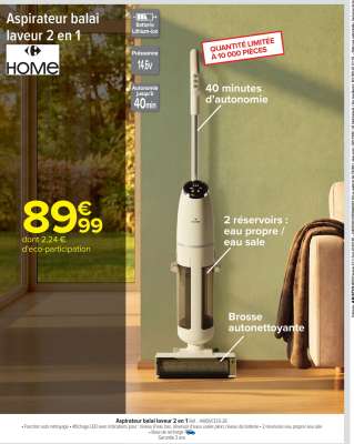 Aspirateur balai laveur 2 en 1