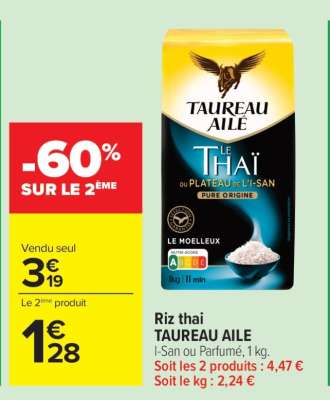Riz Thai Taureau Ailé