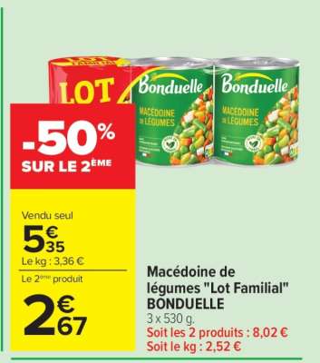 Macédoine de légumes «Lot Familial» BONDUELLE