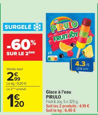 GLACE À L'EAU 'PIRULO'