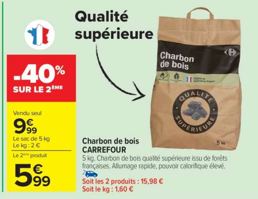 Charbon de bois CARREFOUR