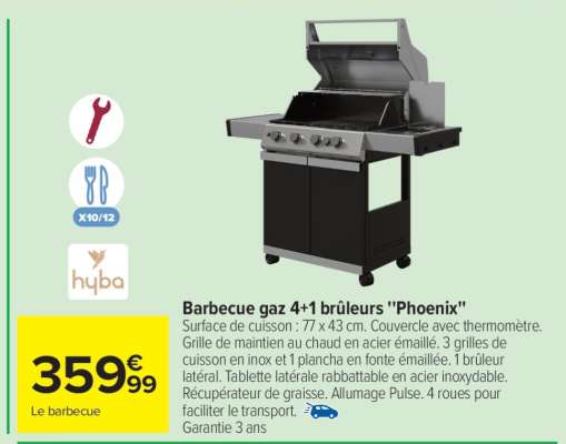 Barbecue gaz 4+1 brûleurs "Phoenix"