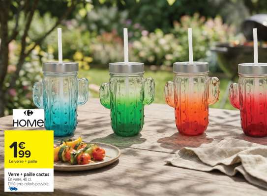 Verre + paille cactus