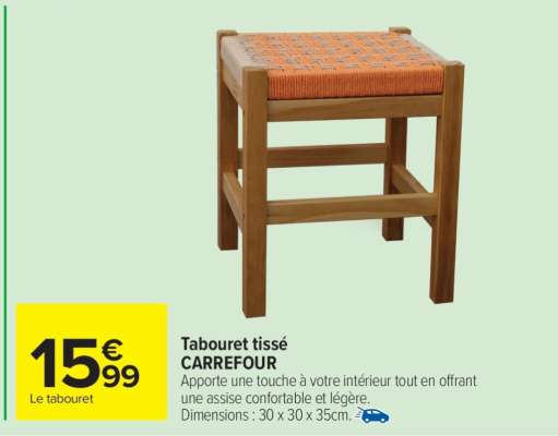 Tabouret tissé CARREFOUR