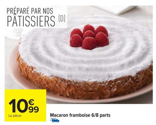 Macaron framboise 6/8 parts