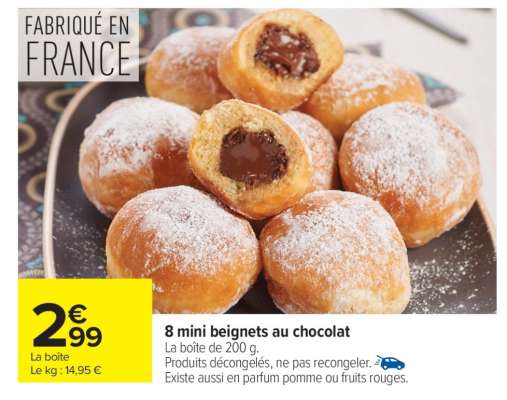 8 mini beignets au chocolat