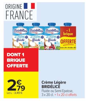 Crème Légère BRIDÉLICE