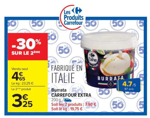 Burrata CARREFOUR EXTRA