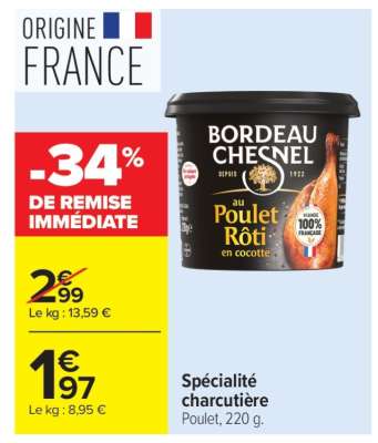 Bordeau Chesnel au Poulet Rôti en cocotte