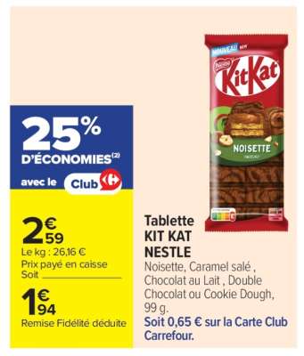 Tablette KIT KAT NESTLÉ