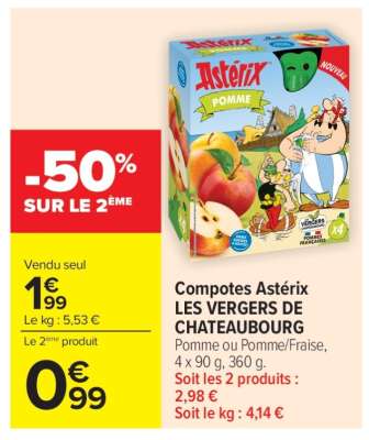 Compotes Astérix LES VERGERS DE CHATEAUBOURG
