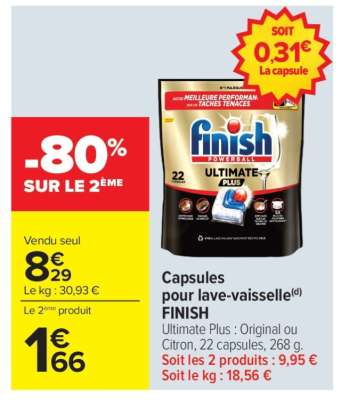 Capsules pour lave-vaisselle FINISH