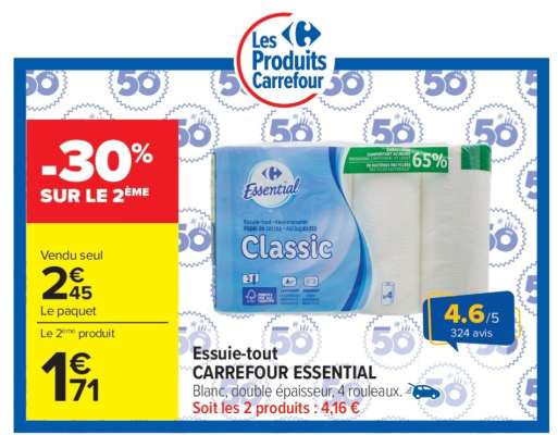 Essuie-tout CARREFOUR ESSENTIAL