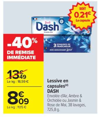 Lessive en capsules DASH