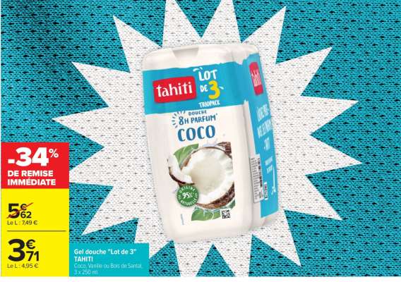 Gel douche "Lot de 3" TAHITI