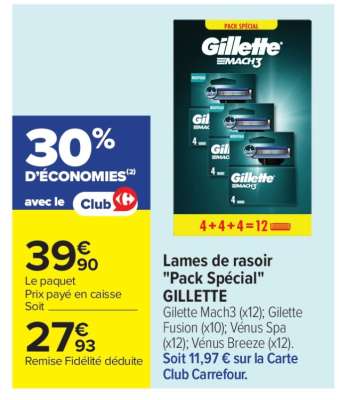 Lames de rasoir "Pack spécial" GILLETTE