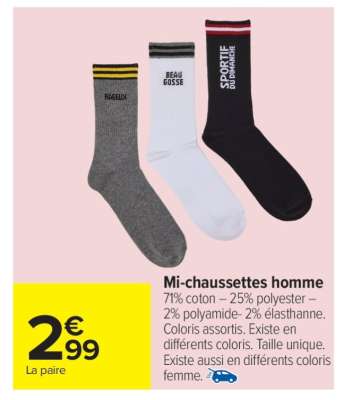 Mi-chaussettes homme