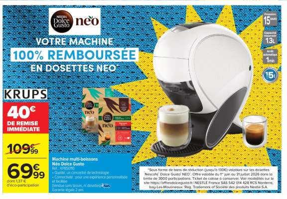 Machine multi-boissons Néo Dolce Gusto