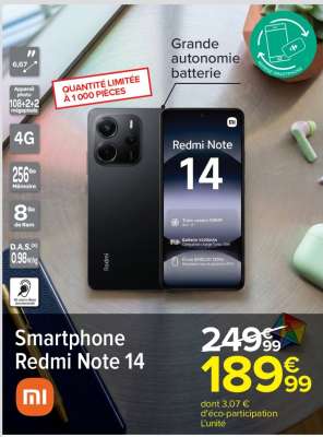 Smartphone redmi note 14