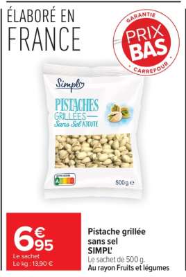 Pistache grillée sans sel SIMPL