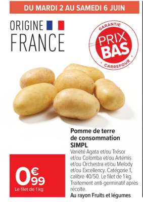Pomme de terre de consommation SIMPL