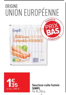Saucisse cuite fumée