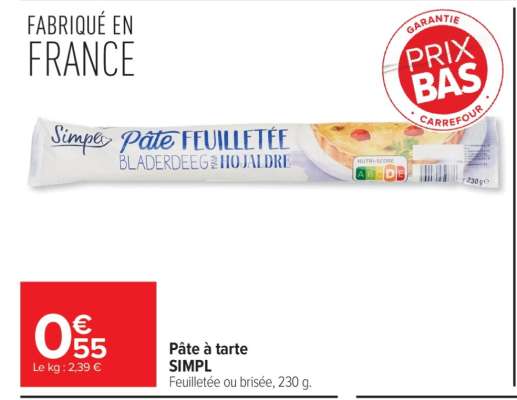 Pâte à tarte SIMPL'
