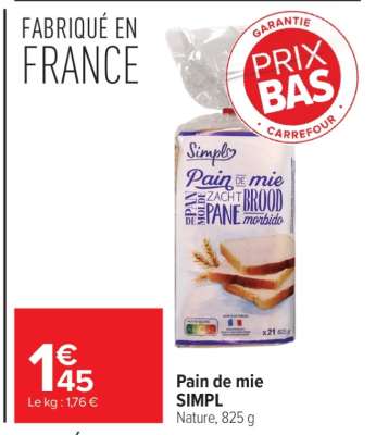 Pain de mie SIMPL