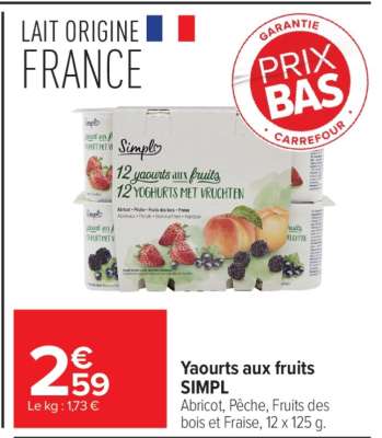 Yaourts aux fruits SIMPL