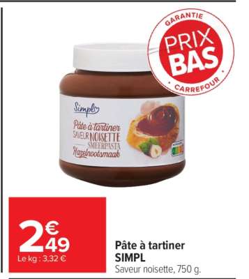 Pâte à tartiner SIMPL